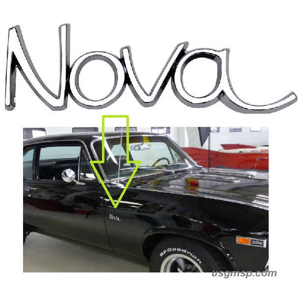 Emblem: Nova 69-72 Front Fender "NOVA"