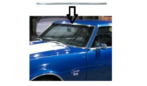 Windscreen Molding: 67-9F (COUPE) FRONT UPPER