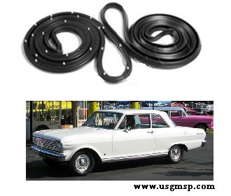 Door Seals: 62-67 Nova / Chevy II 2 door sedan (pr)