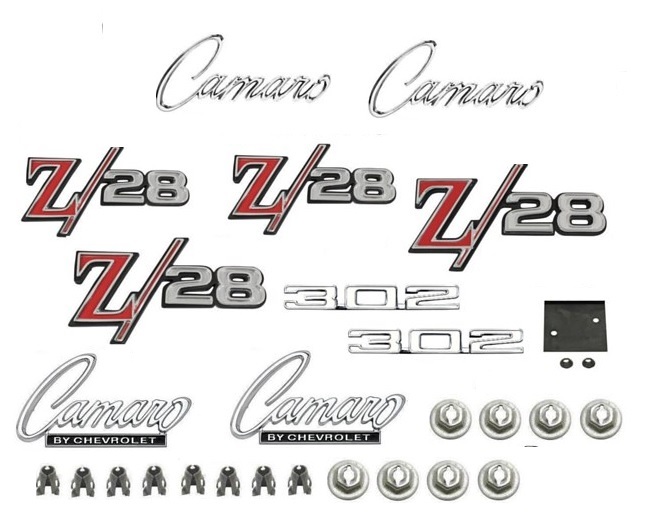 1969 Camaro Emblem Kit: 302 Z/28 RS w/Cowl Induction