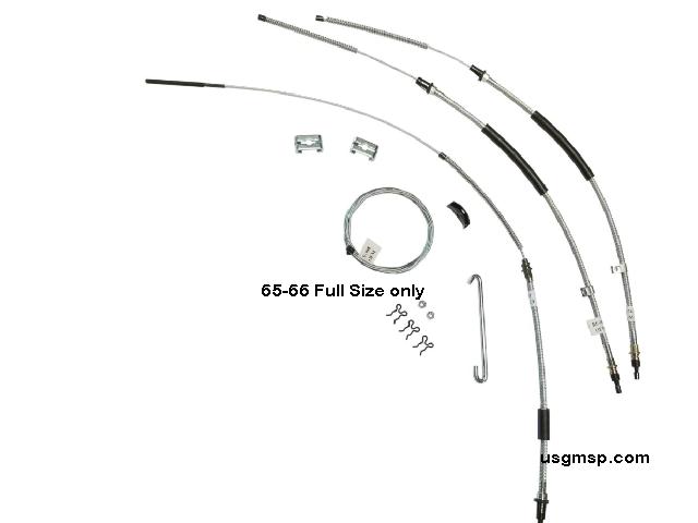 Handbrake Cable KIT: 65-66 Chev Impala/ Belai