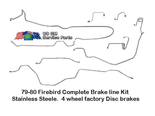 Brake Line Kit: 79-80 Trans Am 4x4 disc - stainless steel