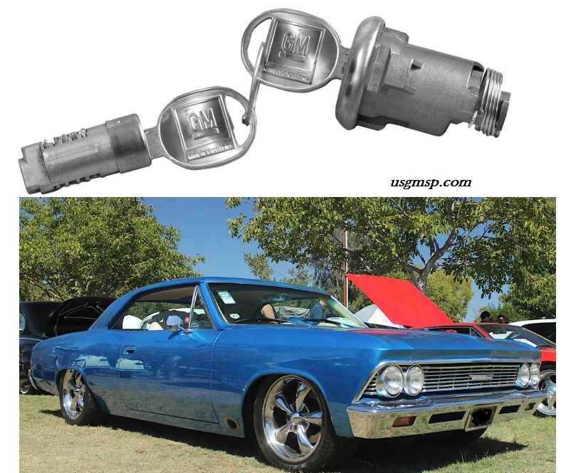 Glovebox & Trunk Lock Set: 66 Chevelle