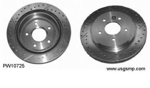 Disc Rotor: 97-05 Corvette C5 Slotted / Drilled Rear (GM)