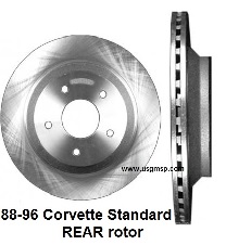 Disc Rotor: 88-96 Corvette Standard - REAR