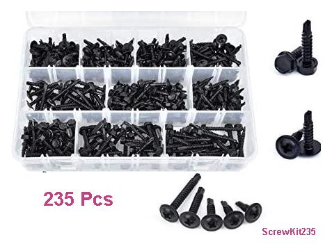 Screw kit: Black flat headed trim screws (235) 5 lengths