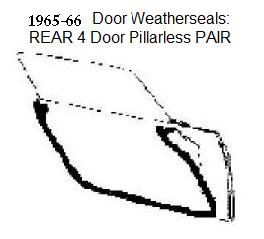 65-66 Full Size 4 Door Seals Pillarless 4 Dr (Pr) - REAR