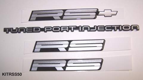 Emblem Kit: 85-92 Camaro RS 5lt TPI Silver