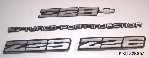 Emblem Kit: Camaro Z28 Silver 5.7 TPI