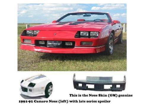 Bumper Skin Front Camaro: 85-92 Iroc Z/28 FRONT