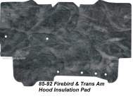 Hood Insulation Pad: 85-92 Firebird & Trans Am