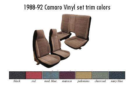 Seat Trim: 1988-92 Camaro  Deluxe Vinyl Upholstery Set